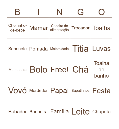 Bingo da Maria Bingo Card