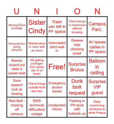 Fall Semester BINGO Card