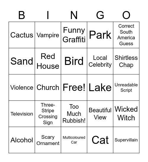 Armenian Bingo Card