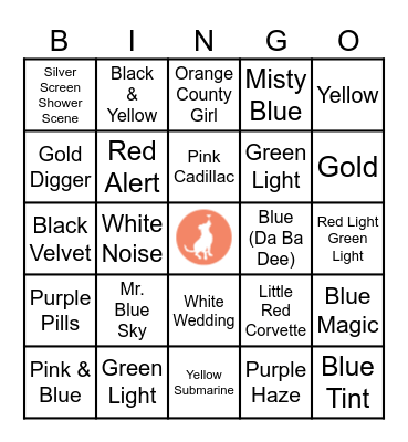 COLOR BY BINGO Card