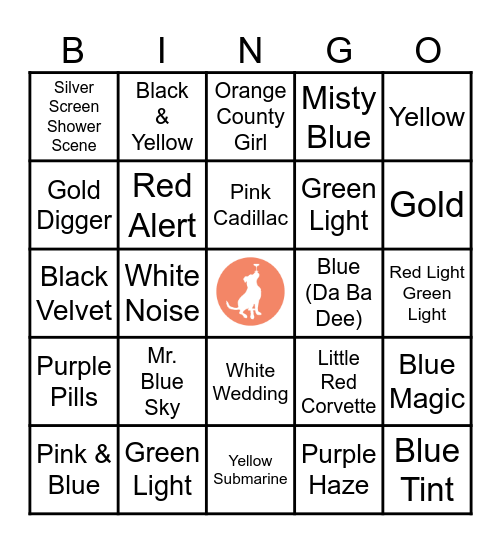 COLOR BY BINGO Card