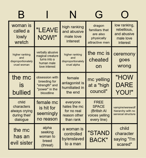 AI DRAMA BINGO Card
