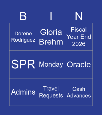 Travel FY26 YE Bingo Card