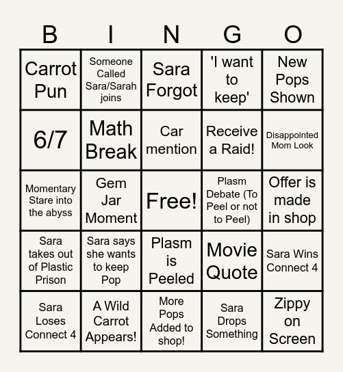 Hoarder's Bingo Card