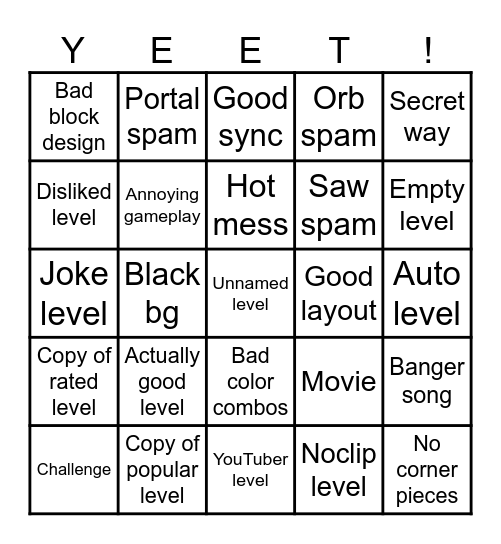 Gd recent tab bingo Card