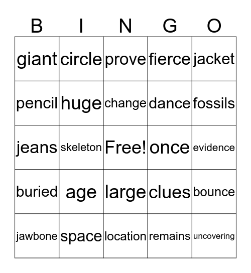 Journeys  Bingo Card