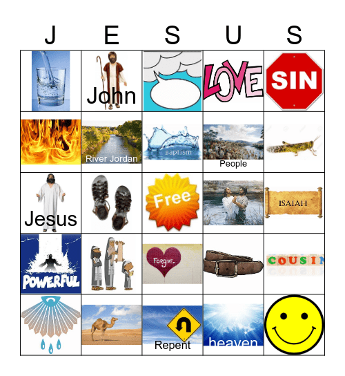 Baptism Bingo Card