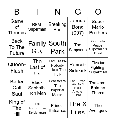 Radio Bingo Comi Con Bingo Card
