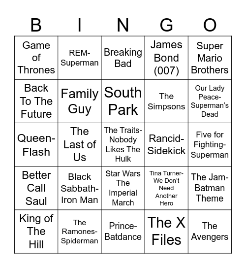 Radio Bingo Comi Con Bingo Card
