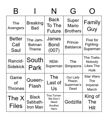 Radio Bingo Comi Con Bingo Card