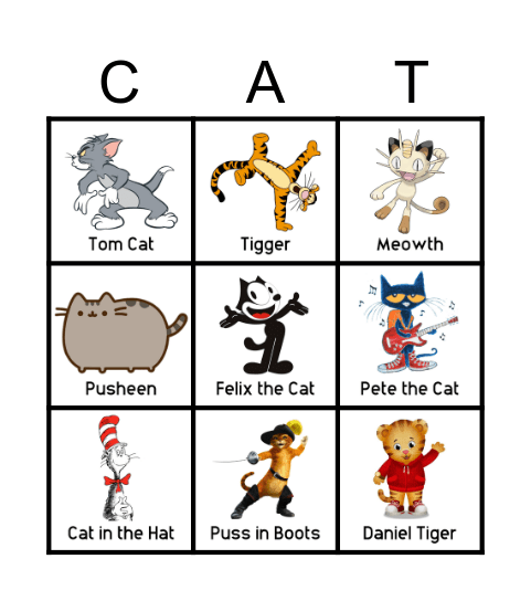 Cat Bingo Card