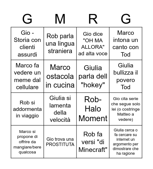 Vacanze di Natale a Gubbio Bingo Card