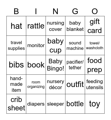 Baby Bingo! Bingo Card