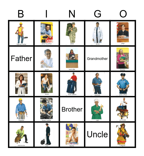 Occupation Bingo Card