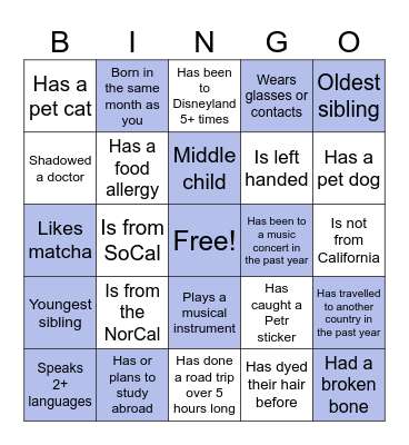 APAMSA GM1 BINGO Card