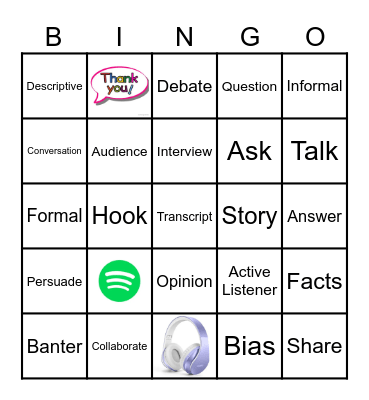 Podcasting Bingo Card