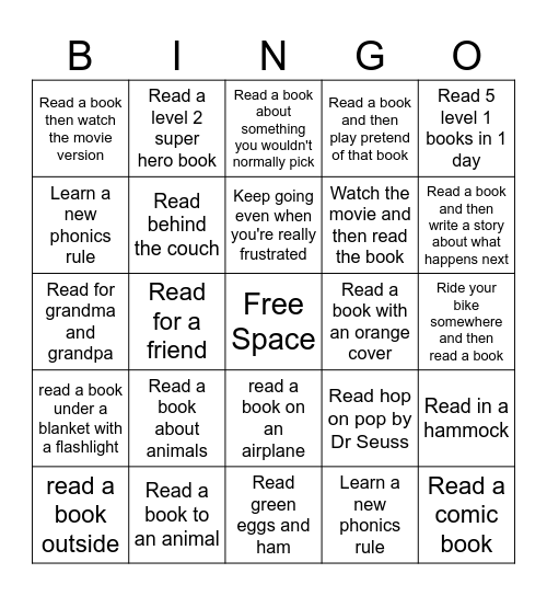 Harley summer reading bingo Card