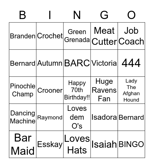 All About Bernie Bingo Card