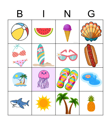 summer Bingo Card