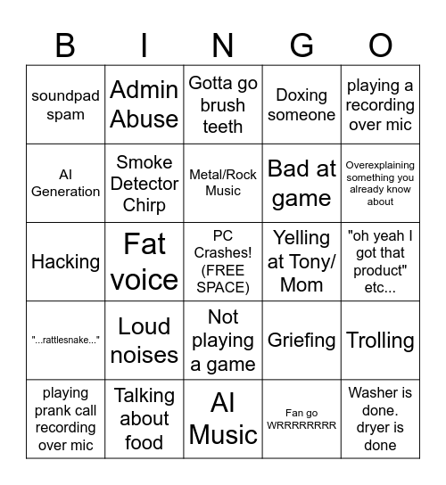 Daniel DiBennideto Bingo Card