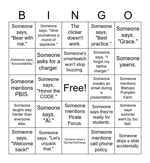 Bingo: Things We All Knew Would Happen... Bingo Card