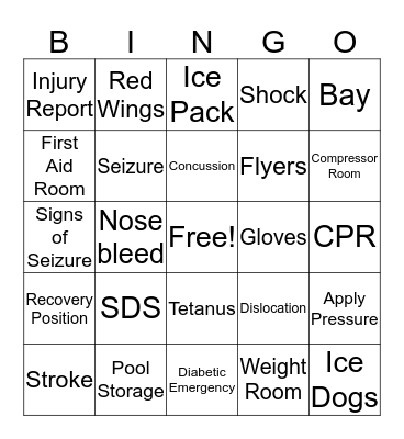 First Aid Bingo! Bingo Card