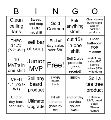 The "BING" card Bingo Card