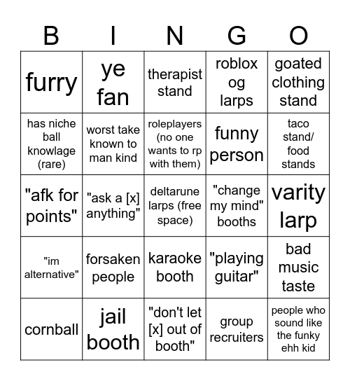 booth game people Bingo Card