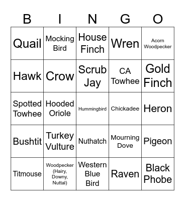 Bird Bingo Card
