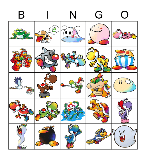 Yoshi's Island Bingo Card