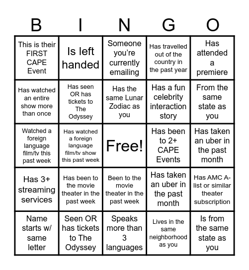 CEEC HELLO & HAPPY HOUR Bingo Card