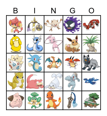 Pokemon Bingo Card