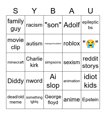 Instagram reel bingo (nsfw) Bingo Card