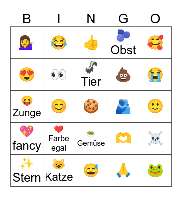 Emoji Bingo Card