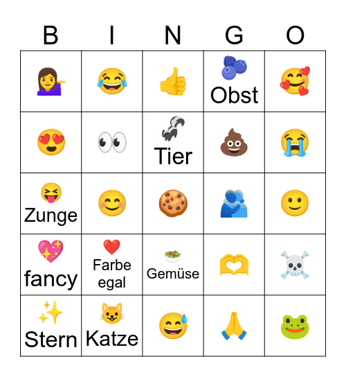 Emoji Bingo Card