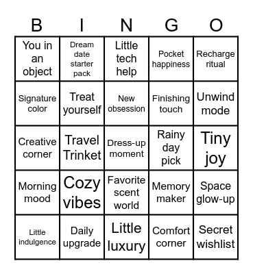 Date Night Window Shopping Bingo Card