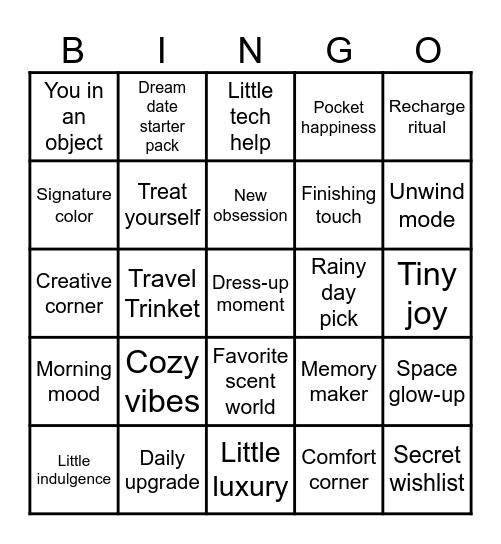 Date Night Window Shopping Bingo Card
