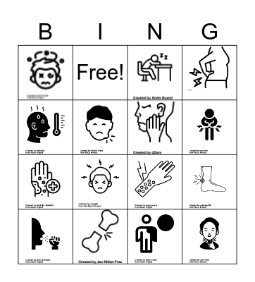 Health Issues Bingo Card
