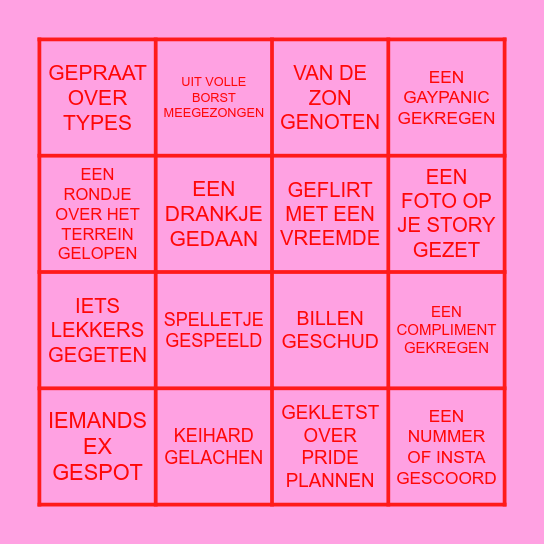 JANEY'S BINGO Card