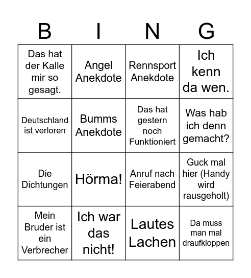 Guido Bingo Card