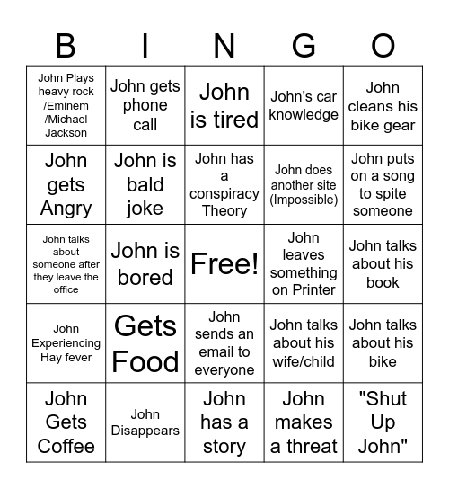 John Bingo Card