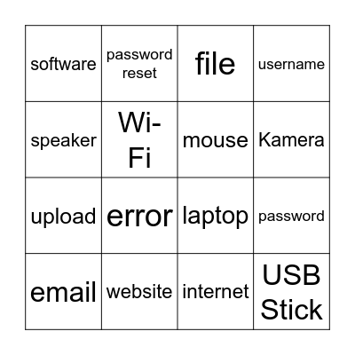 IT Security Vocabulary Bingo Card