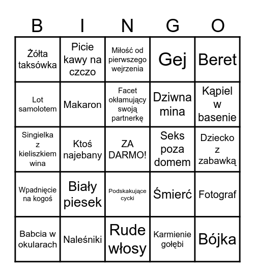 Filmowe BINGO Card