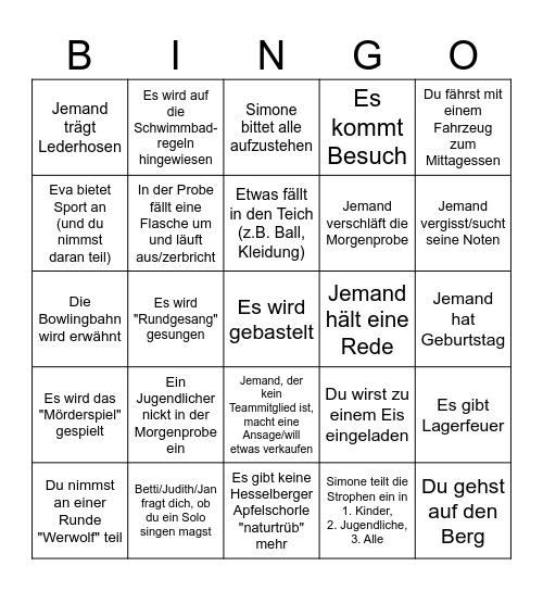 Hesselzwerge Bingo Card