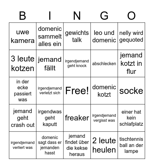 Pauline Hausi Bingo Card