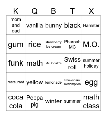 Summer 2026 ESL 5-8 Bingo Card
