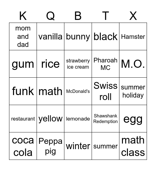 Summer 2026 ESL 5-8 Bingo Card