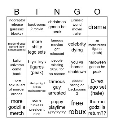 2027 bingo card Bingo Card