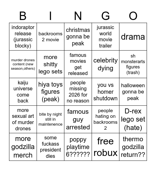 2027 bingo card Bingo Card