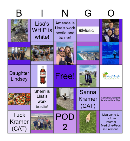Get To Know Our Lisa Kramer! Bingo Card